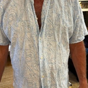 Natural Blue by Visitor light cotton short sleeves shirt xxl